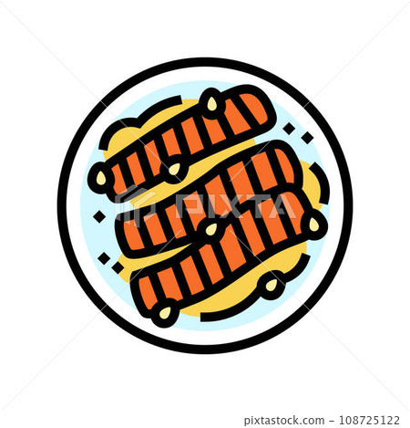 teriyaki salmon japanese food color icon vector illustration teriyaki salmon japanese food color icon vector illustration 108725122