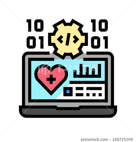 medical software biomedical color icon vector illustration medical software biomedical color icon vector illustration 108725209