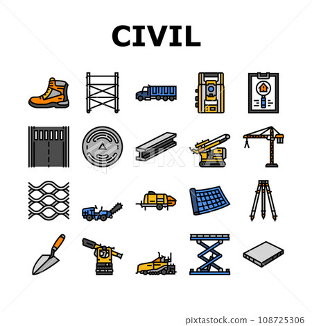 civil engineer industry building icons set vector civil engineer industry building icons set vector 108725306