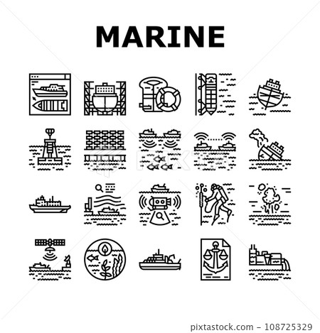 marine engineer boat mechanic icons set vector marine engineer boat mechanic icons set vector 108725329