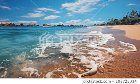 熱帶海岸、蔚藍的大海和藍天 108725334