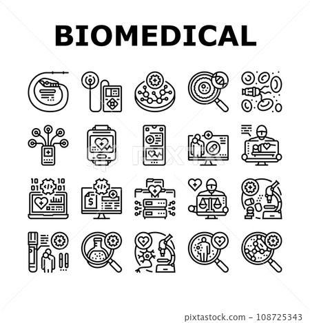 biomedical medical science icons set vector 108725343