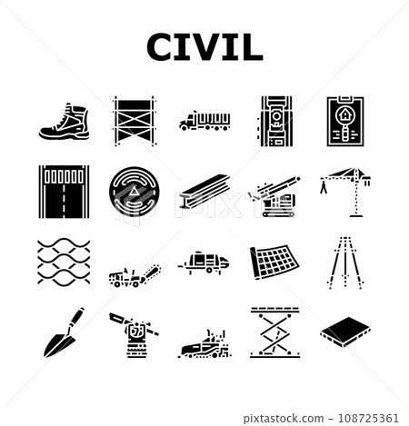civil engineer industry building icons set vector civil engineer industry building icons set vector 108725361
