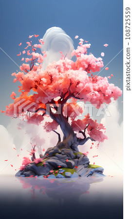 手绘漂亮的春天元素插画 108725559