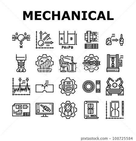mechanical technology engineer icons set vector 108725584