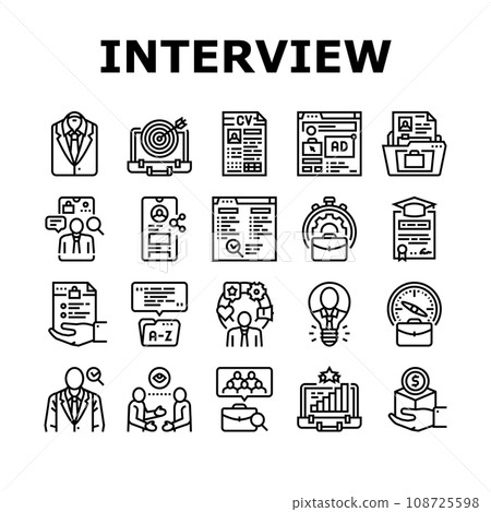 interview job business employee icons set vector interview job business employee icons set vector 108725598