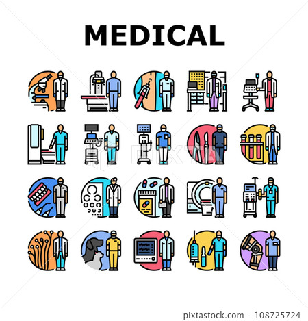 medical technician icons set vector 108725724