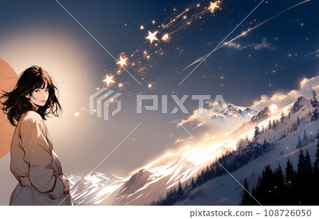 Japanese woman background image vector style illustration 108726050