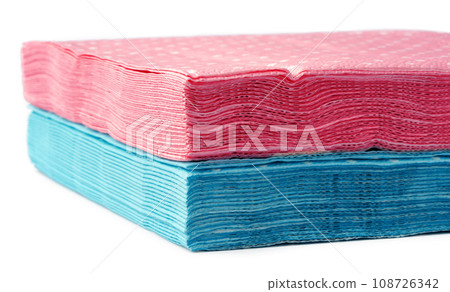 Stack of paper napkins on white background 108726342