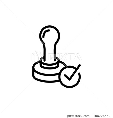 Stamp vector icon sign symbol. Contour symbol. Vector isolated outline drawing. Editable stroke Stamp vector icon sign symbol. Contour symbol. Vector isolated outline drawing. Editable stroke 108726569