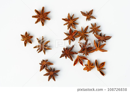Star anise spice isolated on white background 108726838