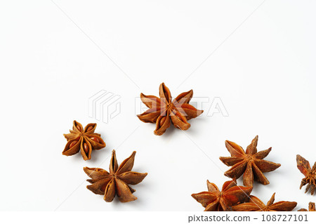 Star anise spice isolated on white background Star anise spice isolated on white background 108727101