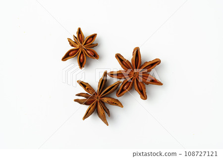 Star anise spice isolated on white background Star anise spice isolated on white background 108727121