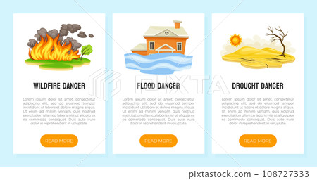 Cataclysm and Natural Disaster Web Banner Design Vector Template 108727333
