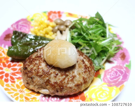 Delicious Japanese style grilled hamburger steak 108727610
