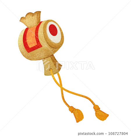 木槌的水彩手繪插圖 108727804