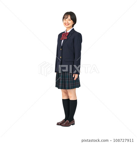 Female student in uniform Cutout background transparent PNG 108727911