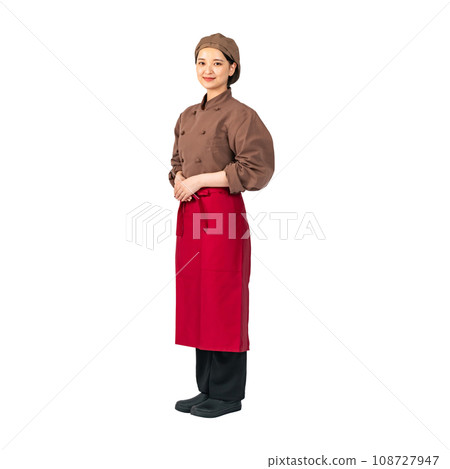 Woman in cooking clothes, cook, restaurant clerk, cutout background transparent PNG 108727947