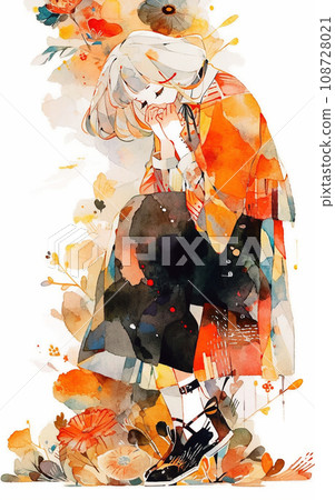 Abstract woman watercolor style illustration 108728021