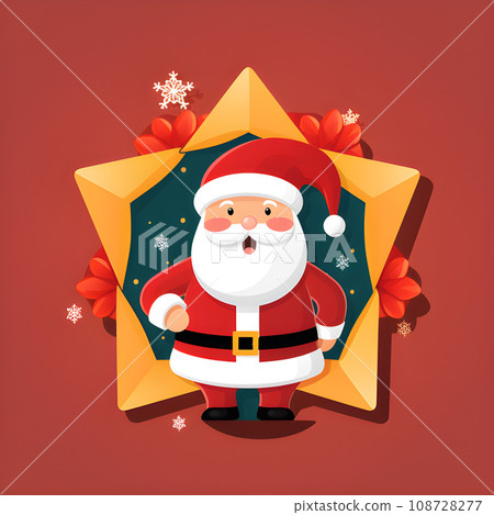 Flat Santa Claus Extending Warm Greetings.GenerativeAI. 108728277