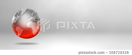 Metal world globe isolated on white background. Global warming symbol Metal world globe isolated on white background. Global warming symbol 108728326
