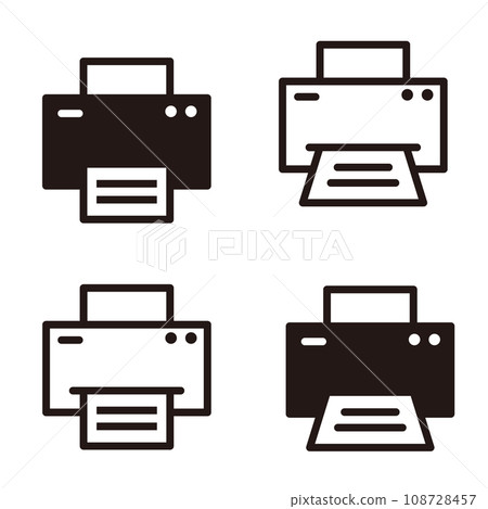 printer icon set 108728457