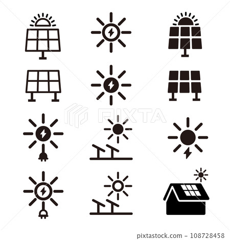 solar electricity icon set 108728458