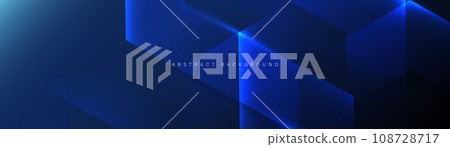 Abstract geometric hexagon futuristic digital hi-technology background. Trendy blue minimal geometry banner. Vector illustration Abstract geometric hexagon futuristic digital hi-technology background. Trendy blue minimal geometry banner. Vector illustration 108728717