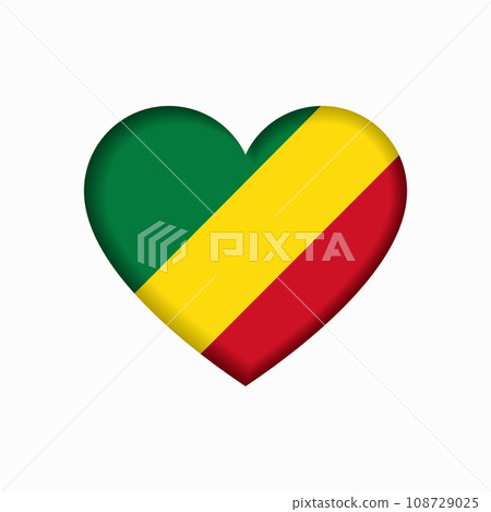 Congolese flag heart-shaped sign. Vector illustration. Congolese flag heart-shaped sign. Vector illustration. 108729025