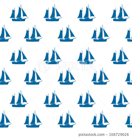 Ship seamless pattern, vector illustration 108729026
