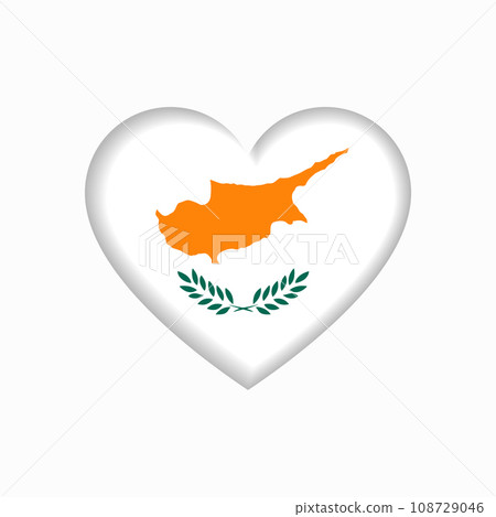 Cypriot flag heart-shaped sign. Vector illustration. 108729046