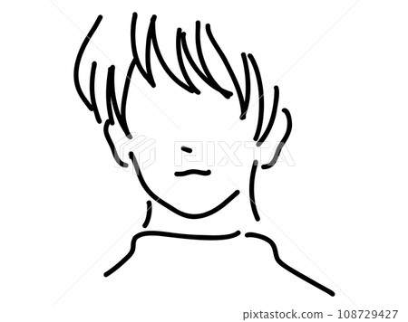一個酷男人的簡單線條畫/手繪插畫素材 一個酷男人的簡單線條畫/手繪插畫素材 108729427