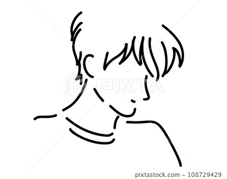 一個酷男人的簡單線條畫/手繪插畫素材 一個酷男人的簡單線條畫/手繪插畫素材 108729429