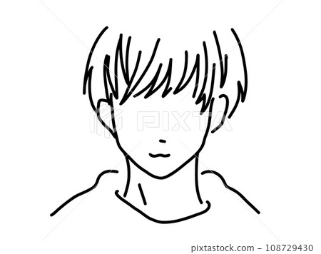 一個酷男人的簡單線條畫/手繪插畫素材 一個酷男人的簡單線條畫/手繪插畫素材 108729430