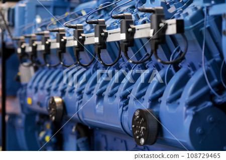 electrical power generation engine close up 108729465