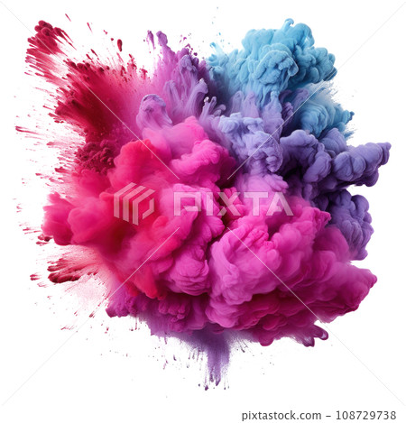 Multicolored Holi, Holli, Holly. bright splash isolated 108729738
