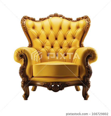 a yellow chair isolated 108729802