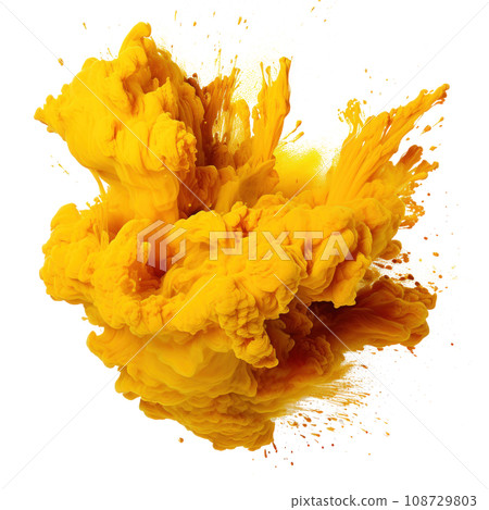 Yellow Holi, Holli, Holly. bright splash isolated Yellow Holi, Holli, Holly. bright splash isolated 108729803