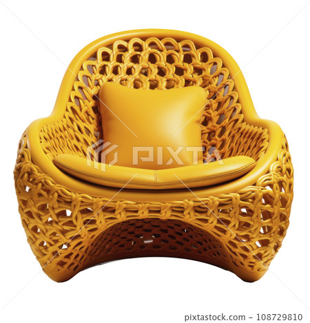 a yellow chair isolated 108729810