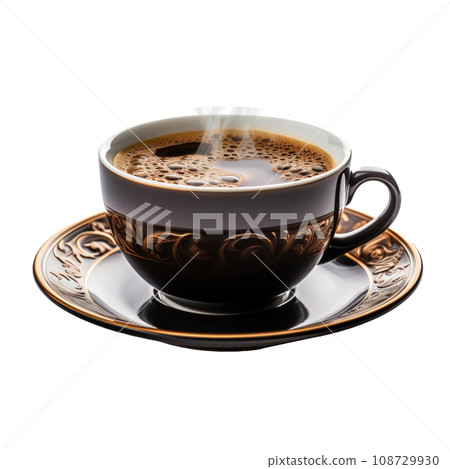 cup of hot black coffee with steam isolated cup of hot black coffee with steam isolated 108729930