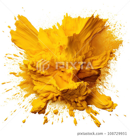 Yellow Holi, Holli, Holly. bright splash isolated 108729931