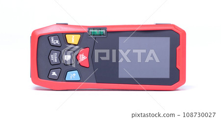 Modern laser distance measurer on a white background 108730027