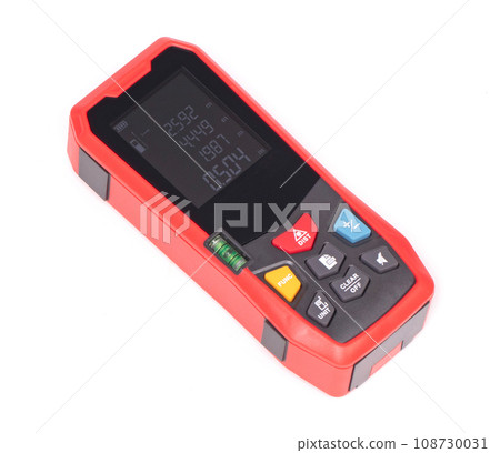 Modern laser distance measurer on a white background 108730031