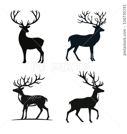 馴鹿剪影集 108730191