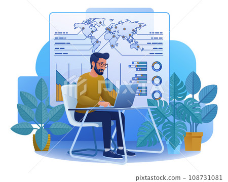 Man Analysis Laptop Business Job Illustration Man Analysis Laptop Business Job Illustration 108731081