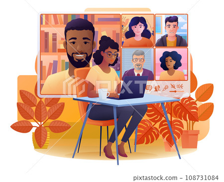 Man Video Conference Call Online Team Meeting 108731084