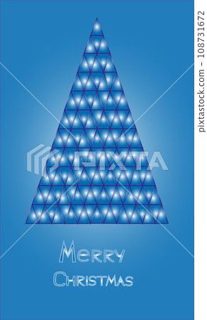 christmas tree blue gradient merry christmas 108731672