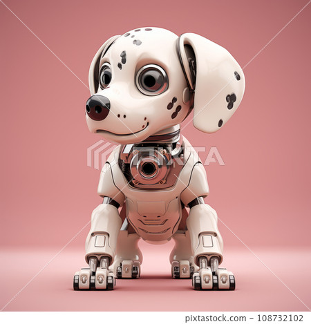 Toy robot dog on pink background 108732102