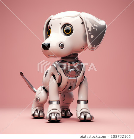 Toy robot dog on pink background Toy robot dog on pink background 108732105