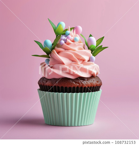 Easter cupcake with spring decor Easter cupcake with spring decor 108732153